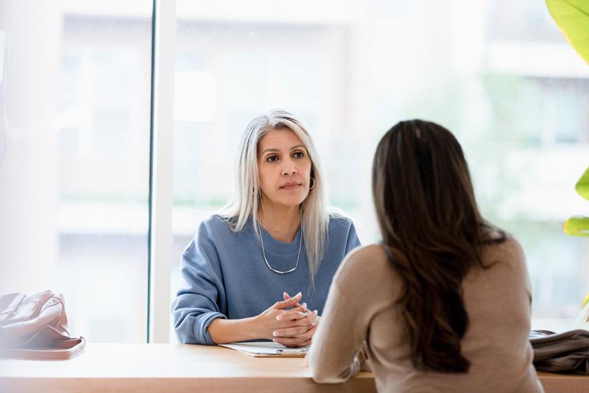 Woman asking about breast cancer treatment