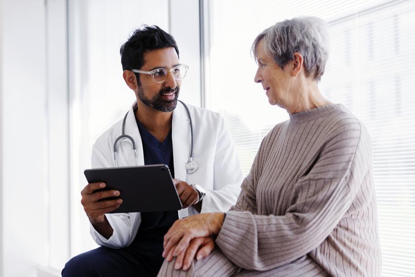 Woman talking to her doctor